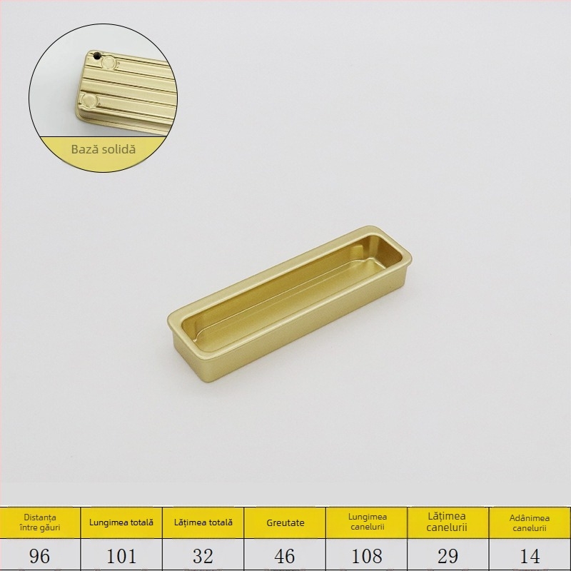 Mâner ascuns pentru ușile glisante - mâner extins ascuns, din aliaj de aluminiu, placare electrolitică, stil minimalist modern