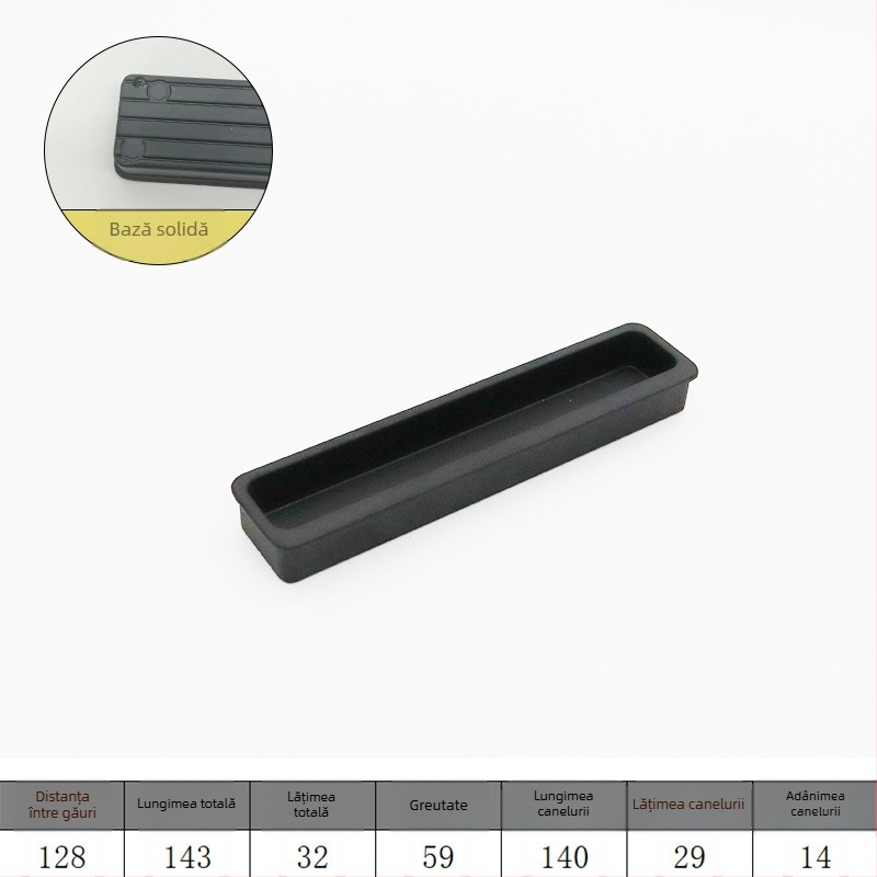 Mâner ascuns pentru ușile glisante - mâner extins ascuns, din aliaj de aluminiu, placare electrolitică, stil minimalist modern