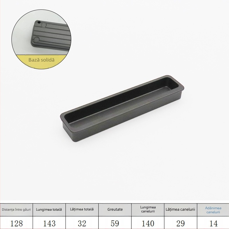 Mâner ascuns pentru ușile glisante - mâner extins ascuns, din aliaj de aluminiu, placare electrolitică, stil minimalist modern