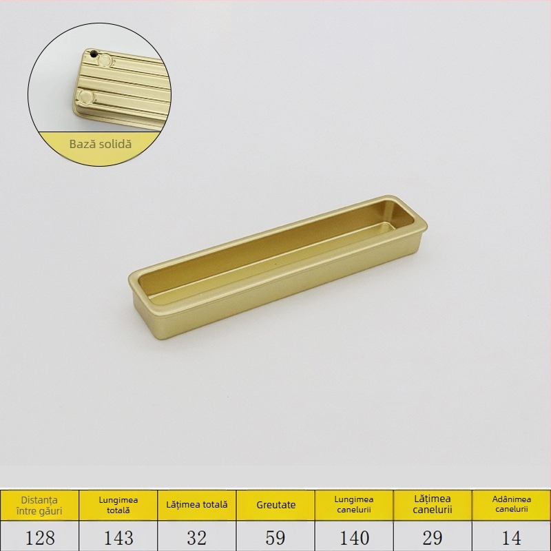 Mâner ascuns pentru ușile glisante - mâner extins ascuns, din aliaj de aluminiu, placare electrolitică, stil minimalist modern