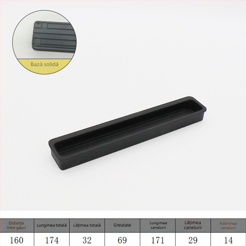 Mâner ascuns pentru ușile glisante - mâner extins ascuns, din aliaj de aluminiu, placare electrolitică, stil minimalist modern