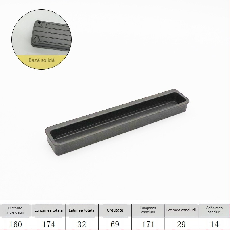 Mâner ascuns pentru ușile glisante - mâner extins ascuns, din aliaj de aluminiu, placare electrolitică, stil minimalist modern