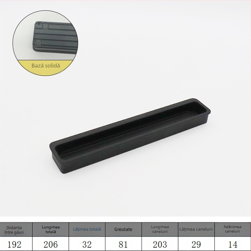 Mâner ascuns pentru ușile glisante - mâner extins ascuns, din aliaj de aluminiu, placare electrolitică, stil minimalist modern