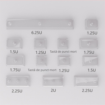 Set capete XDA pentru tastatură mecanică | Material PC | Profil XDA | Compatibil cu switchuri ax verde | Suportă personalizare