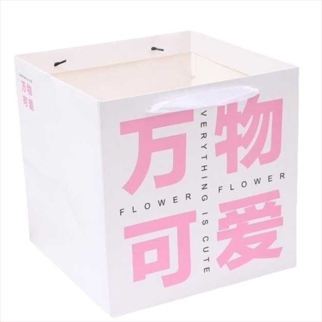 Geantă de cadouri din carton alb de 250 g, imprimare coloră, pentru ambalare universală