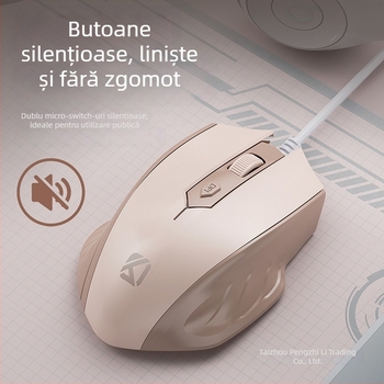 Mouse optic cu fir USB, 4 butoane, pentru notebook și desktop