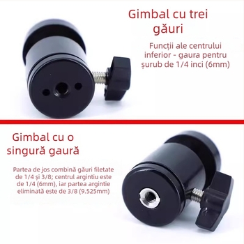 Friendly Suport pentru telefon pentru transmisiile live, trepied cu clips rotativ și gimbal, filmare 360° de deasupra, suport de podea din plastic