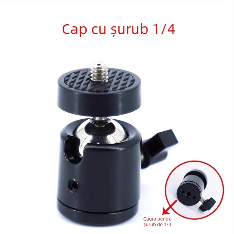 Friendly Suport pentru telefon pentru transmisiile live, trepied cu clips rotativ și gimbal, filmare 360° de deasupra, suport de podea din plastic