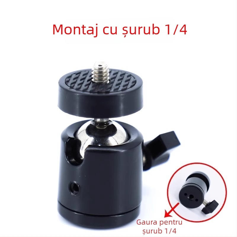 Friendly Suport pentru telefon pentru transmisiile live, trepied cu clips rotativ și gimbal, filmare 360° de deasupra, suport de podea din plastic