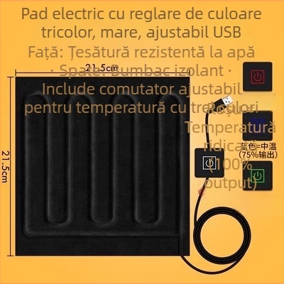 Folie USB încălzitoare — mouse pad, încălzitor pentru mâini și picioare, încălzire electrică 5V, bumbac natural
