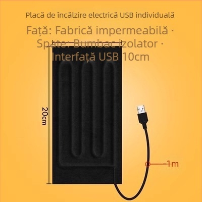 Folie USB încălzitoare — mouse pad, încălzitor pentru mâini și picioare, încălzire electrică 5V, bumbac natural