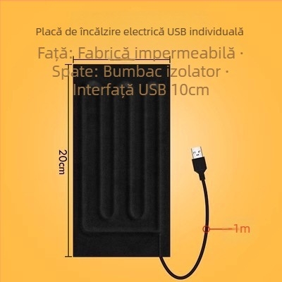 Folie USB încălzitoare — mouse pad, încălzitor pentru mâini și picioare, încălzire electrică 5V, bumbac natural