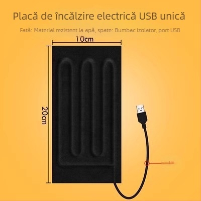 Folie USB încălzitoare — mouse pad, încălzitor pentru mâini și picioare, încălzire electrică 5V, bumbac natural