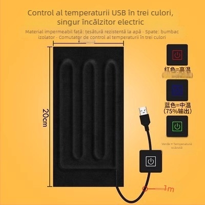 Folie USB încălzitoare — mouse pad, încălzitor pentru mâini și picioare, încălzire electrică 5V, bumbac natural