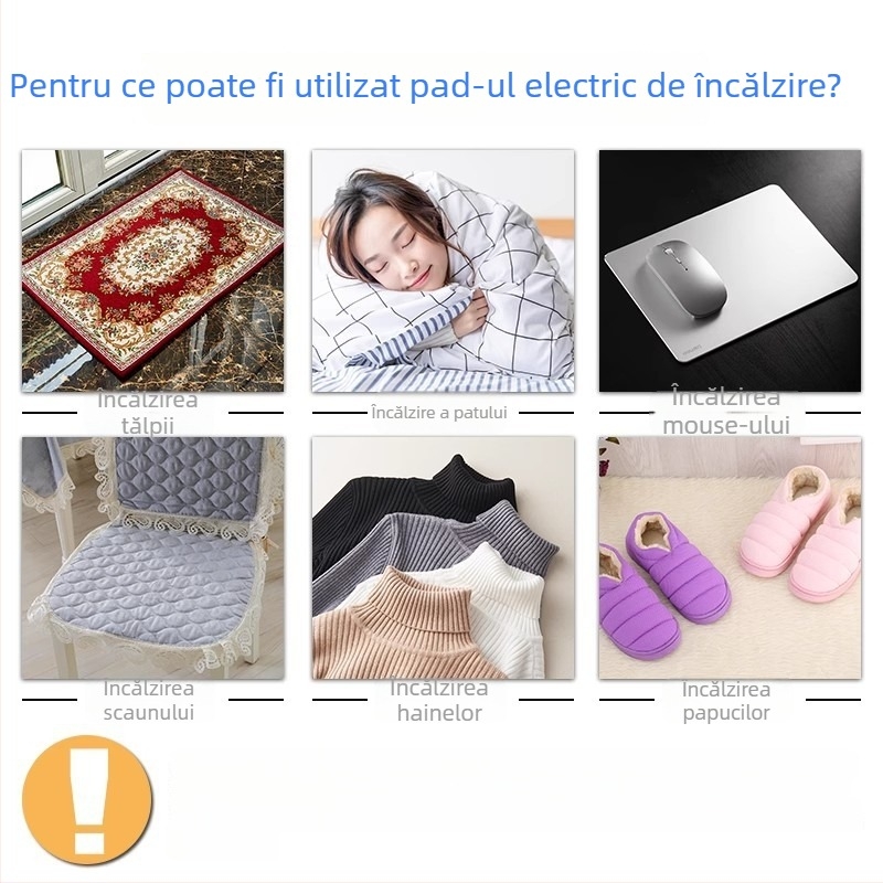 Folie USB încălzitoare — mouse pad, încălzitor pentru mâini și picioare, încălzire electrică 5V, bumbac natural