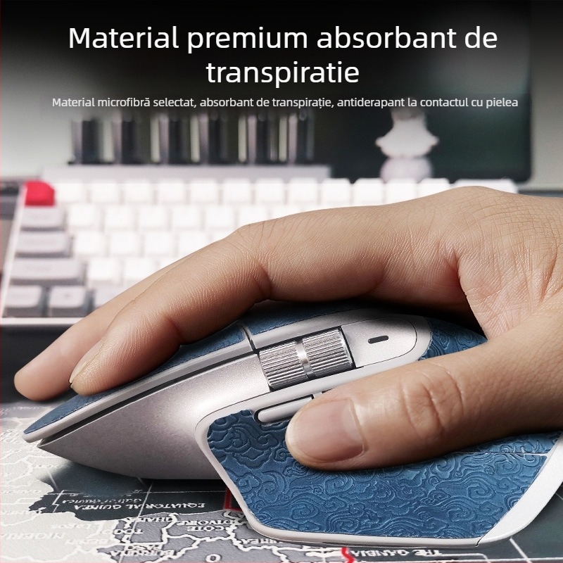 Husă din piele pentru mouse Logitech MX Master 3 — finisaj mat antiderapant, textură concav-convexă, compatibil OEM, potrivire universală