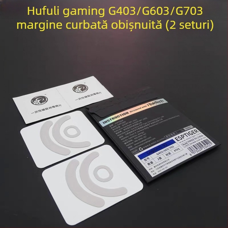 Tiger talisman tălpi de mouse pentru gaming – Ediție Ice, compatibile cu G102/G302/G403/G502/G603/G703/GPW1/GPX, 1 bucată