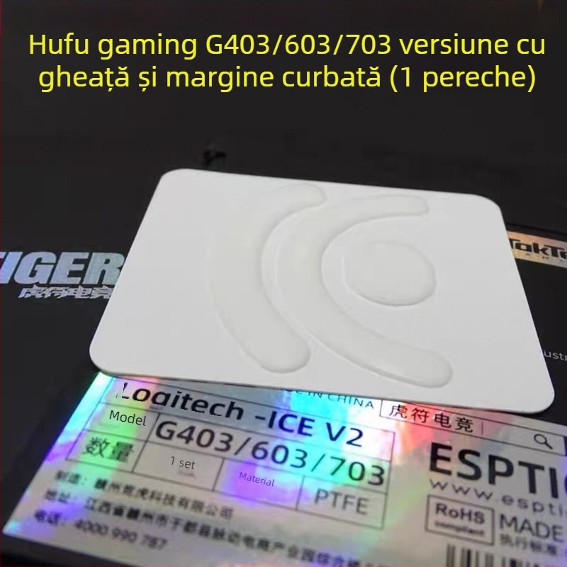 Tiger talisman tălpi de mouse pentru gaming – Ediție Ice, compatibile cu G102/G302/G403/G502/G603/G703/GPW1/GPX, 1 bucată