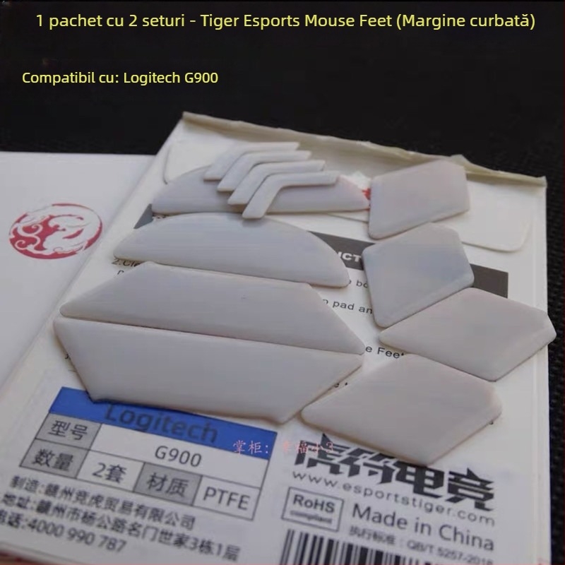 Tiger talisman tălpi de mouse pentru gaming – Ediție Ice, compatibile cu G102/G302/G403/G502/G603/G703/GPW1/GPX, 1 bucată