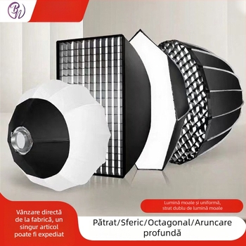 Lumină profesională pentru fotografie cu cap Baorongkou, temperatură duală a luminii, fără reglaj al intensității