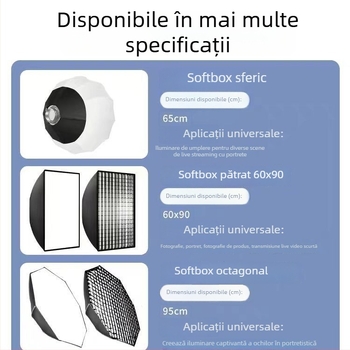 Lumină profesională pentru fotografie cu cap Baorongkou, temperatură duală a luminii, fără reglaj al intensității