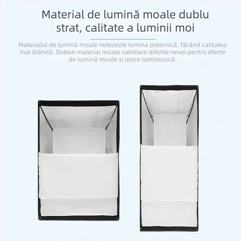 Lumină profesională pentru fotografie cu cap Baorongkou, temperatură duală a luminii, fără reglaj al intensității