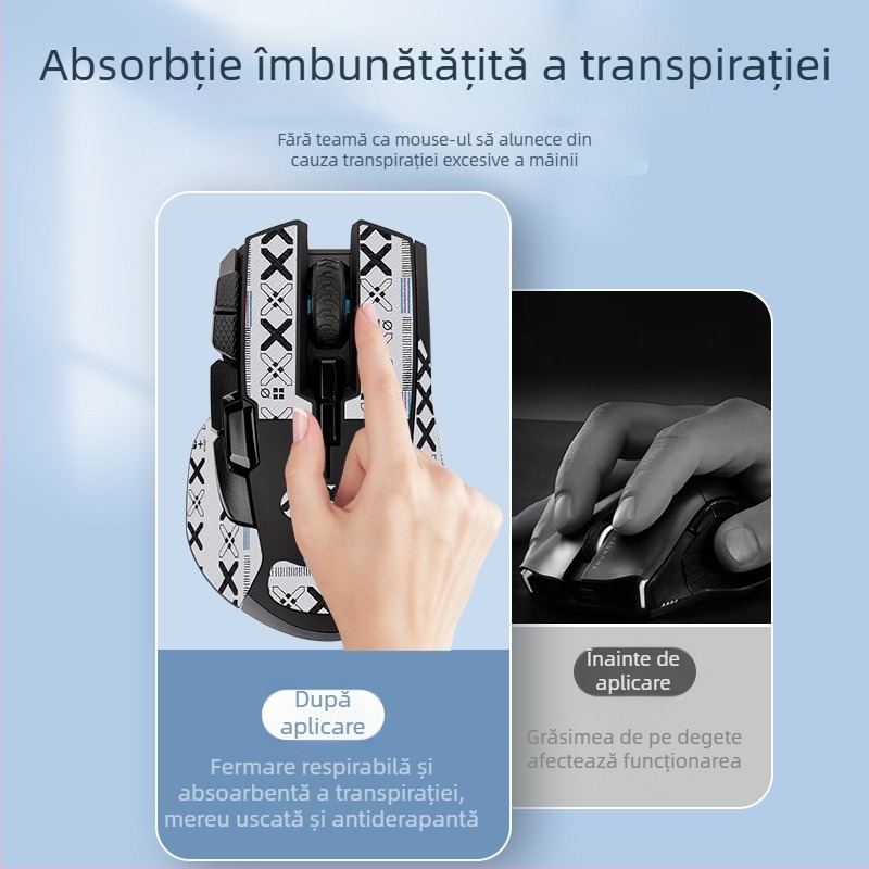 Film protector cu acoperire totală pentru mouse-ul wireless Iron Hand – anti-derapant, absorbant de transpirație, impermeabil și rezistent la uzură