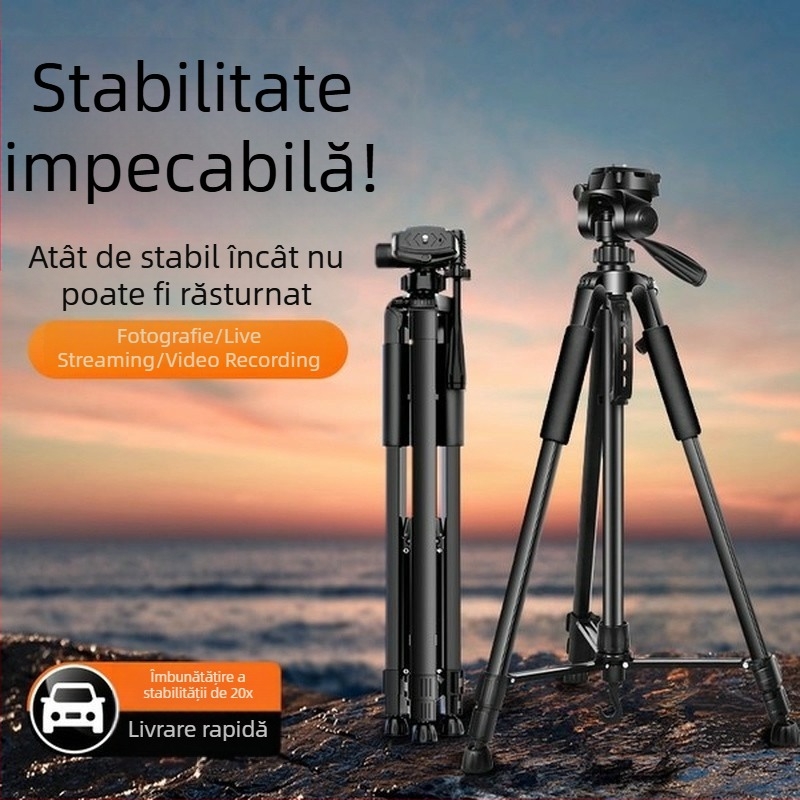 Trepied de cameră din oțel-carbon îngroșat — pentru DSLR și camere fără oglindă — suport triunghiular portabil
