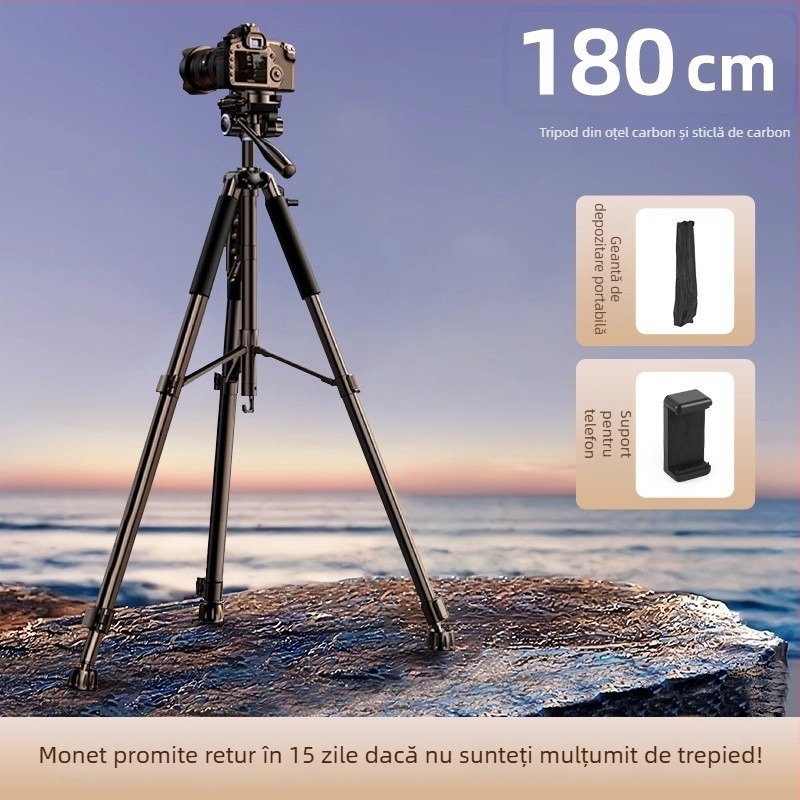 Trepied de cameră din oțel-carbon îngroșat — pentru DSLR și camere fără oglindă — suport triunghiular portabil