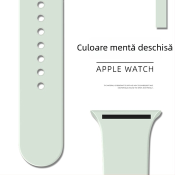 Curea din silicon pentru Apple Watch, cu cataramă buclă unică – Binghong, compatibilă cu Apple Watch, material silicon, dimensiune interfețe personalizabilă, cataramă tip snap