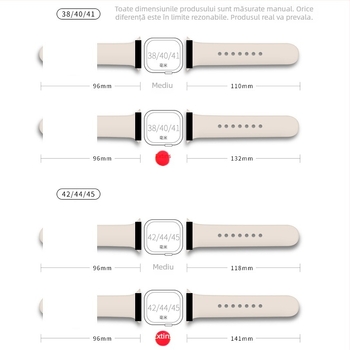 Curea din silicon pentru Apple Watch, cu cataramă buclă unică – Binghong, compatibilă cu Apple Watch, material silicon, dimensiune interfețe personalizabilă, cataramă tip snap