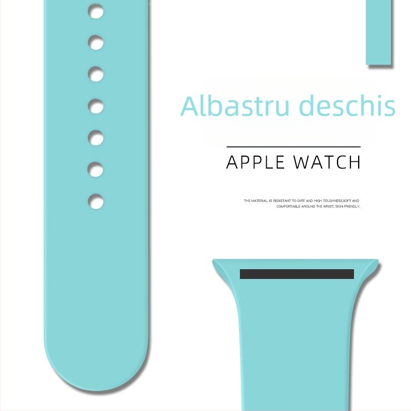 Curea din silicon pentru Apple Watch, cu cataramă buclă unică – Binghong, compatibilă cu Apple Watch, material silicon, dimensiune interfețe personalizabilă, cataramă tip snap