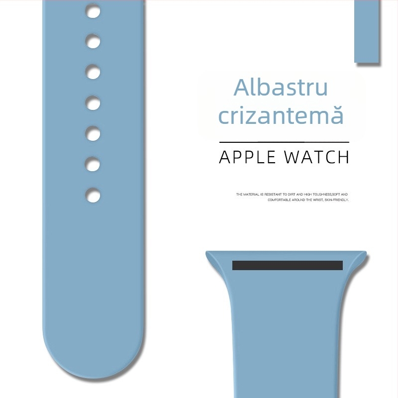 Curea din silicon pentru Apple Watch, cu cataramă buclă unică – Binghong, compatibilă cu Apple Watch, material silicon, dimensiune interfețe personalizabilă, cataramă tip snap