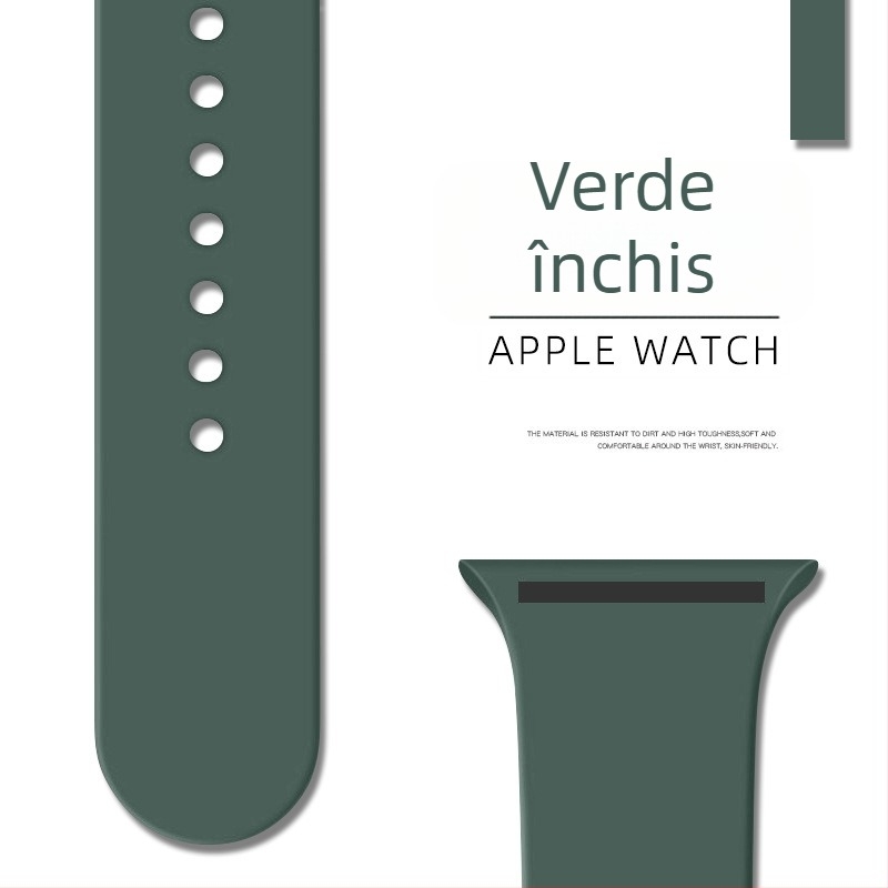 Curea din silicon pentru Apple Watch, cu cataramă buclă unică – Binghong, compatibilă cu Apple Watch, material silicon, dimensiune interfețe personalizabilă, cataramă tip snap