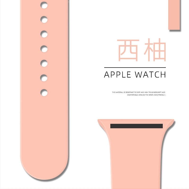 Curea din silicon pentru Apple Watch, cu cataramă buclă unică – Binghong, compatibilă cu Apple Watch, material silicon, dimensiune interfețe personalizabilă, cataramă tip snap