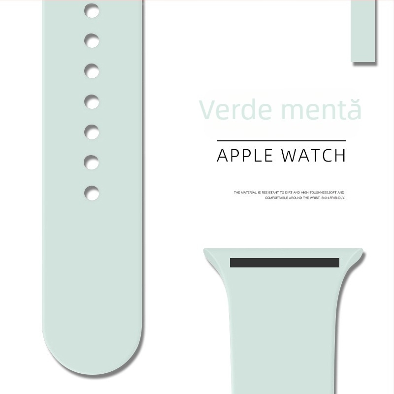 Curea din silicon pentru Apple Watch, cu cataramă buclă unică – Binghong, compatibilă cu Apple Watch, material silicon, dimensiune interfețe personalizabilă, cataramă tip snap