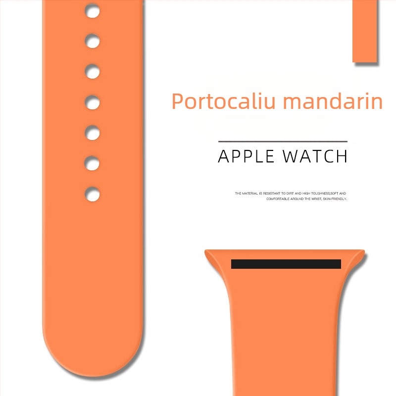 Curea din silicon pentru Apple Watch, cu cataramă buclă unică – Binghong, compatibilă cu Apple Watch, material silicon, dimensiune interfețe personalizabilă, cataramă tip snap