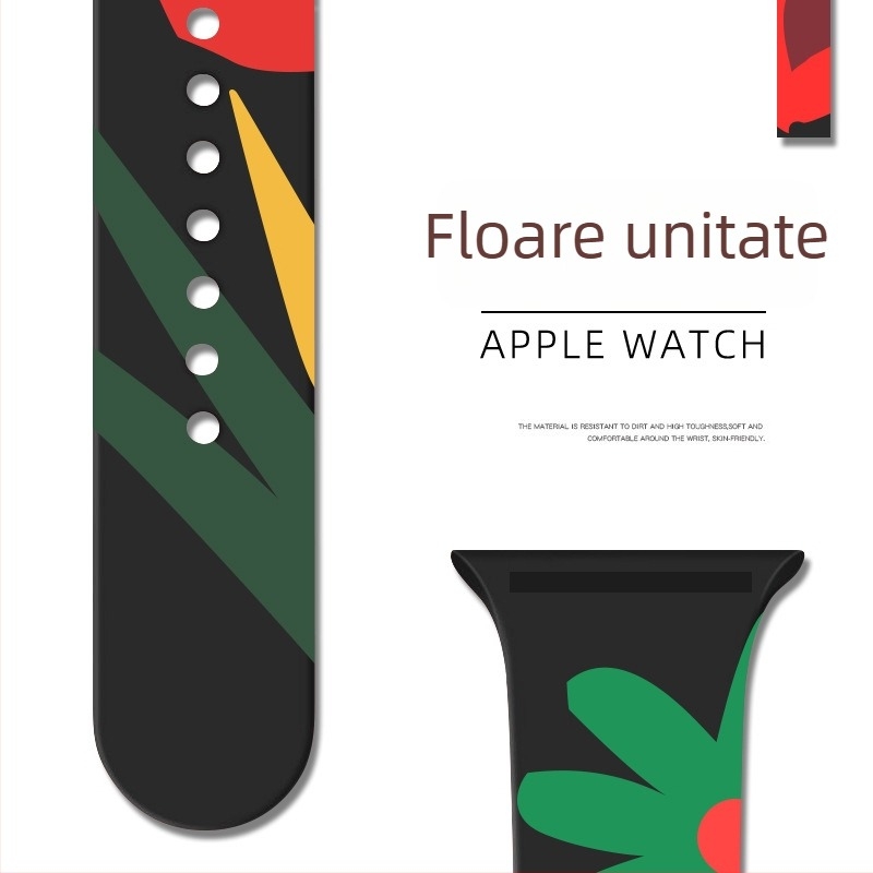 Curea din silicon pentru Apple Watch, cu cataramă buclă unică – Binghong, compatibilă cu Apple Watch, material silicon, dimensiune interfețe personalizabilă, cataramă tip snap