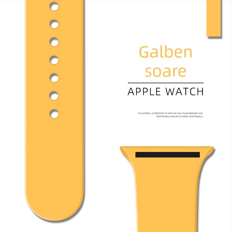 Curea din silicon pentru Apple Watch, cu cataramă buclă unică – Binghong, compatibilă cu Apple Watch, material silicon, dimensiune interfețe personalizabilă, cataramă tip snap