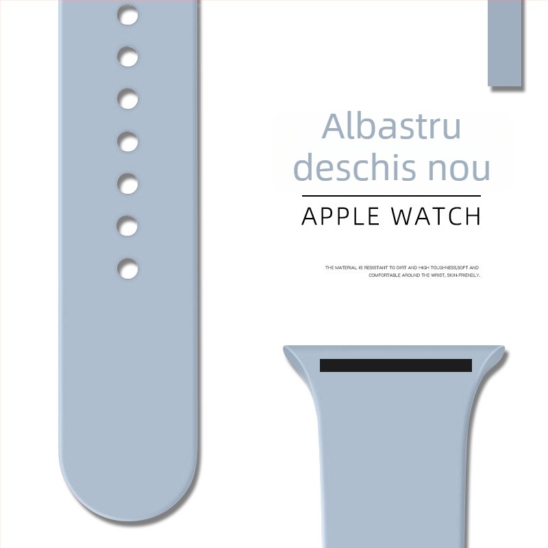 Curea din silicon pentru Apple Watch, cu cataramă buclă unică – Binghong, compatibilă cu Apple Watch, material silicon, dimensiune interfețe personalizabilă, cataramă tip snap