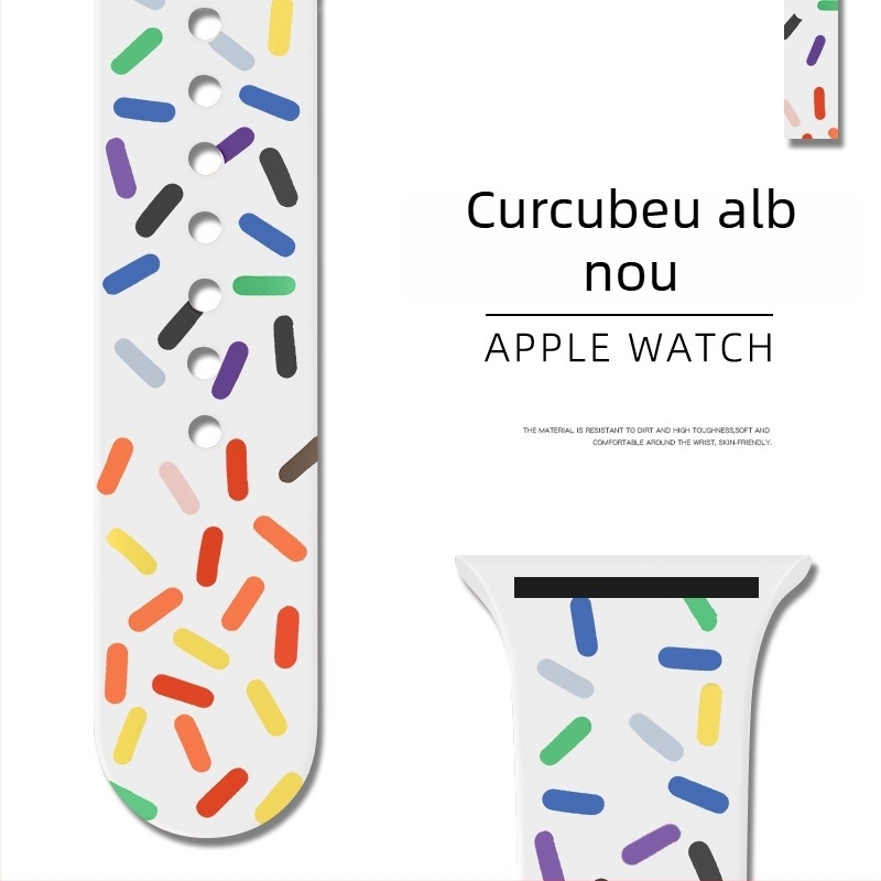 Curea din silicon pentru Apple Watch, cu cataramă buclă unică – Binghong, compatibilă cu Apple Watch, material silicon, dimensiune interfețe personalizabilă, cataramă tip snap