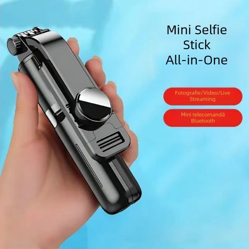 Bețigaș selfie mini extensibil cu trepied pentru telefonul mobil, din oțel inoxidabil; fără telecomandă, fără Bluetooth, fără iluminare încorporată