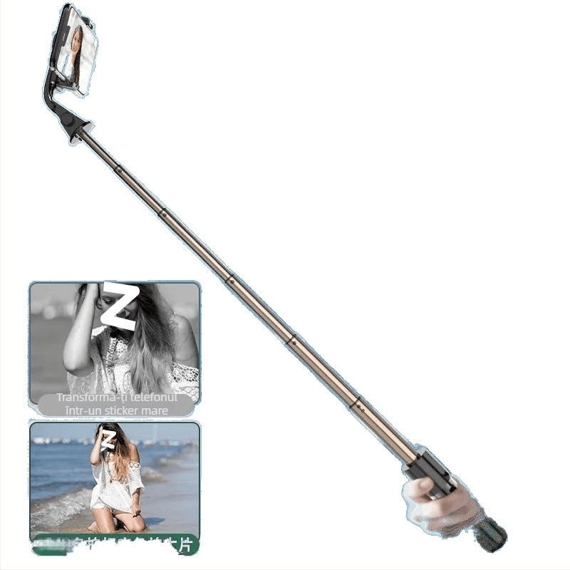 Bețigaș selfie mini extensibil cu trepied pentru telefonul mobil, din oțel inoxidabil; fără telecomandă, fără Bluetooth, fără iluminare încorporată