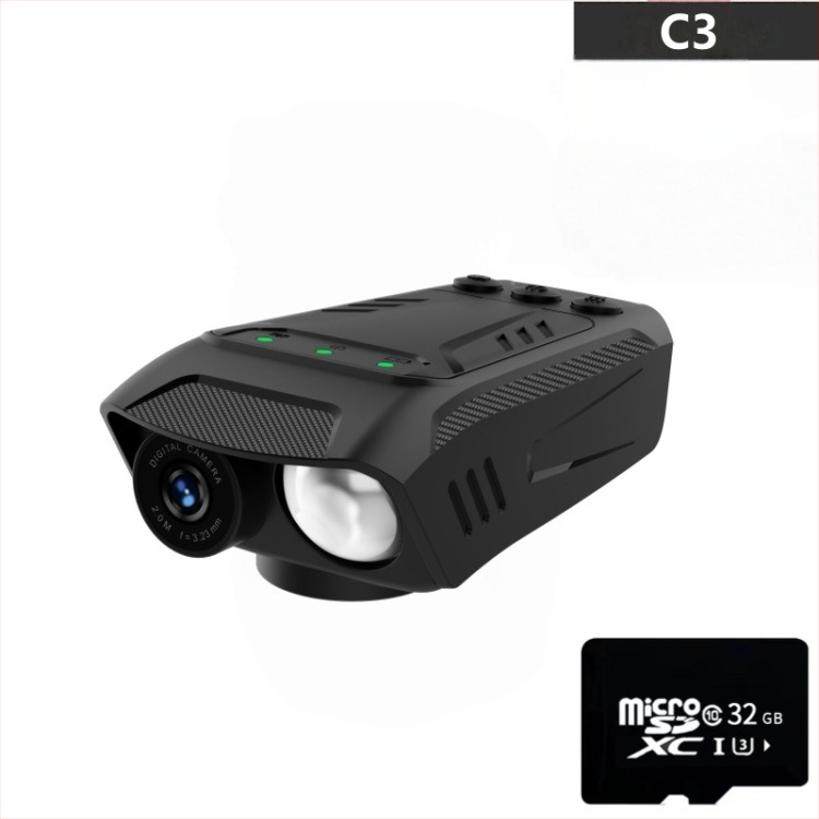 Cameră de acțiune pentru ciclism cu stabilizare electronică 4K, fluier și lanternă, ecran LCD de 2.0 inch