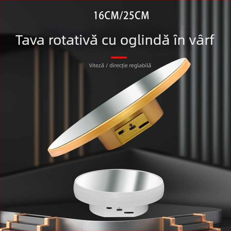 Stand de afișaj rotativ cu suprafață oglindită pentru bijuterii și figurine (ABS turnare prin pulverizare)