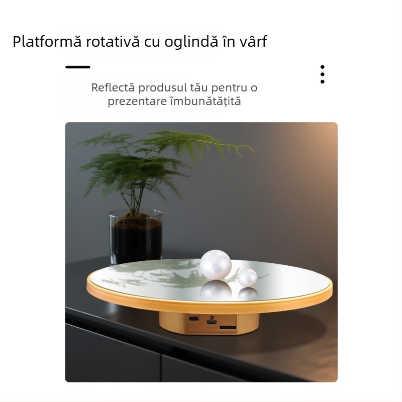 Stand de afișaj rotativ cu suprafață oglindită pentru bijuterii și figurine (ABS turnare prin pulverizare)