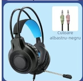 Cască de gaming USB cablată cu difuzoare de 50 mm, microfon încorporat, 20 Hz–20 kHz, compatibil PC
