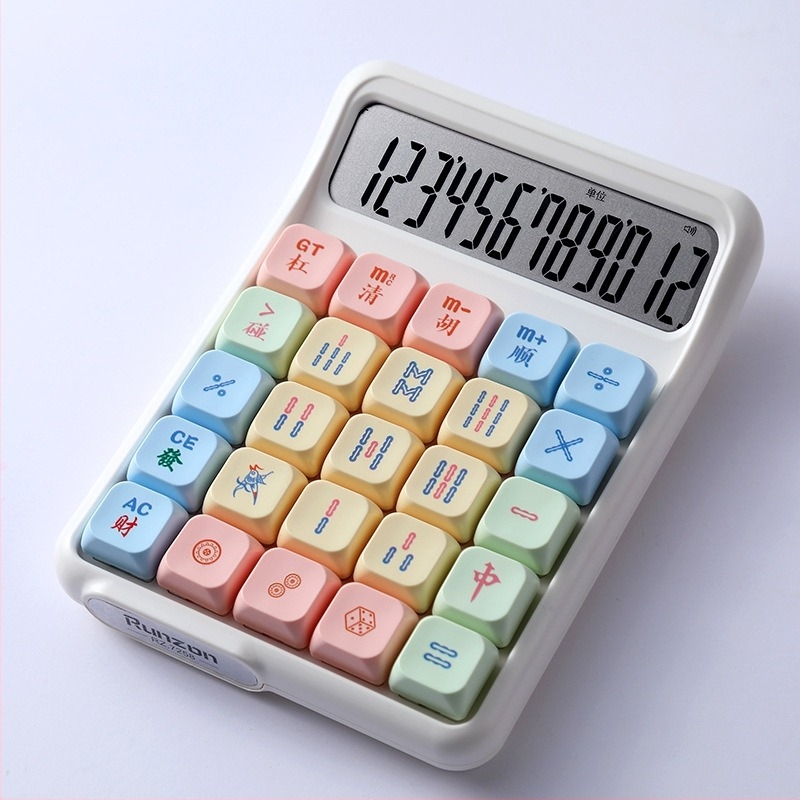 Calculator aritmetic pentru finanțe și birou, model 7258, carcasă ABS, afișaj de 12 cifre, taste mecanice detașibile