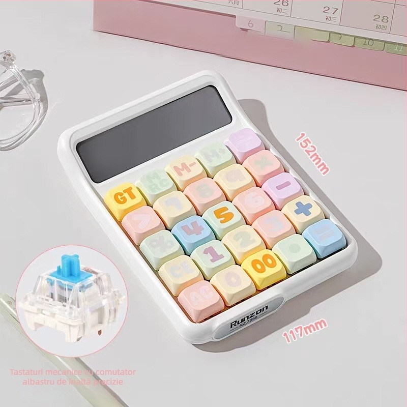 Calculator aritmetic pentru finanțe și birou, model 7258, carcasă ABS, afișaj de 12 cifre, taste mecanice detașibile