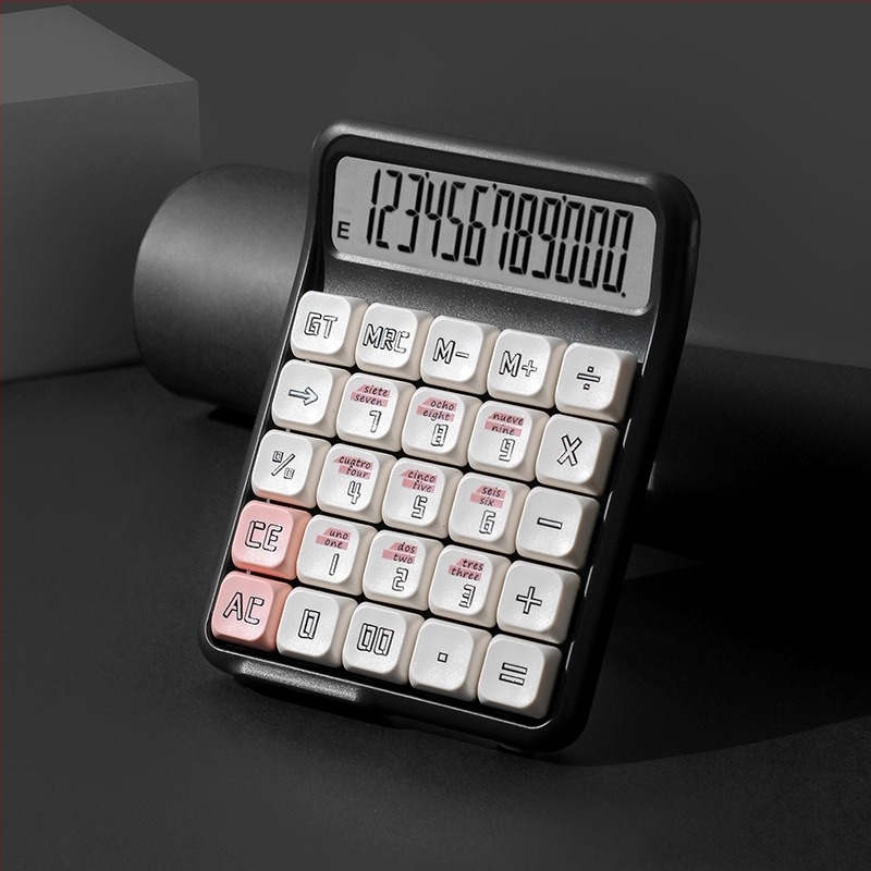 Calculator aritmetic pentru finanțe și birou, model 7258, carcasă ABS, afișaj de 12 cifre, taste mecanice detașibile